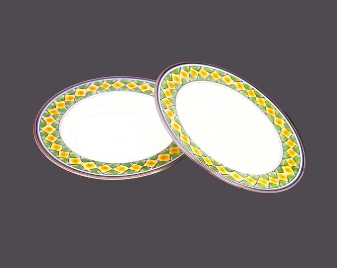 Vintage Mikasa Lisboa Stoneware Soup Bowls: Southwestern Intaglio Design. 2 bowls.