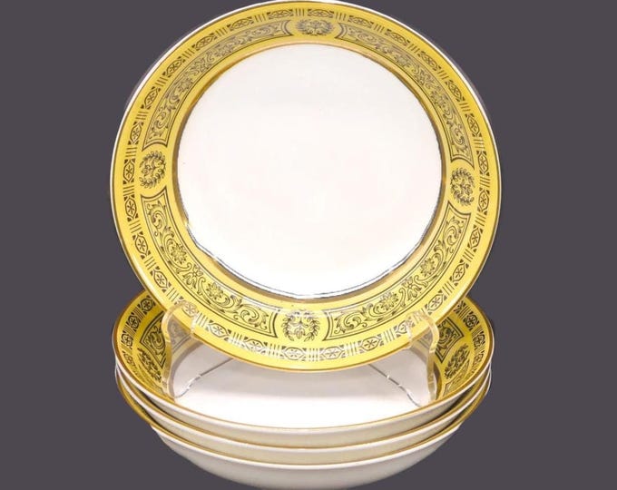 Four Sears China Golden Damask fruit nappies, dessert bowls made in Japan.