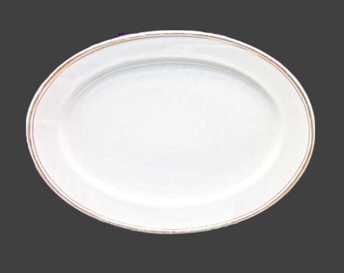 Antique Johnson Brothers Goldein oval platter made in England. Gold wear (see below).