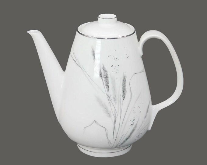 Vintage Easterling Kora, Ceres six-cup coffee pot made in Germany. Silver wheat.