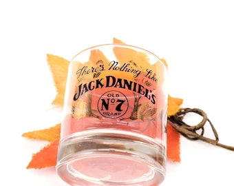 There's Nothing Like Jack Daniels Old No. 7 whisky neat | lo-ball | on-the-rocks glass. Etched-glass branding.