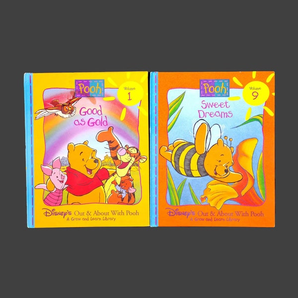 Pair of children's books Disney Out and About with Pooh Good as Gold Vol 1, Sweet Dreams Vol 9. Complete.