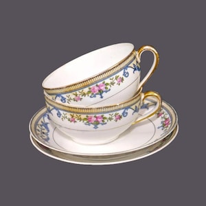 Vintage Morimura Noritake Chanlake Cup and Saucer Sets - Hand-Painted Nippon