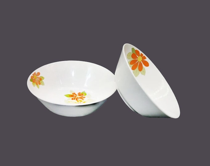Pair of Johnson Brothers | Sovereign Potters Acapulco 224-68 round vegetable serving bowls.