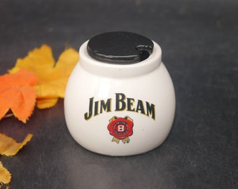 Jim Beam mustard pot with lid (no spoon). Made in 2012 by MSRF.