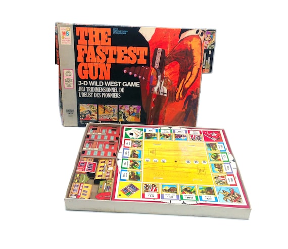 1974年 The Fastest Gun 3D Wild West Shoot-Out ボードゲーム。Milton 