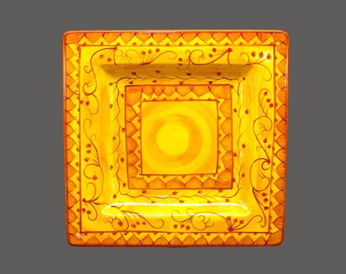 Pier 1 Karistan square platter. Orange, rust and yellow mosaic.