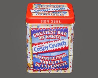Neilson Crispy Crunch At the Circus au Cirque Greatest Bar on Earth bilingual tin made in USA.