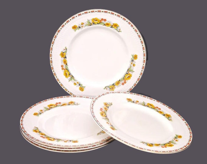 Vintage John Maddock Embassy Marigold luncheon plates made in England. 5 plates.