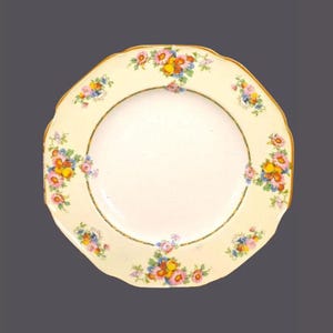Crown Ducal 1504 | 732597 dinner plate made in England. Yellow rim, mustard trim. Hard to find.