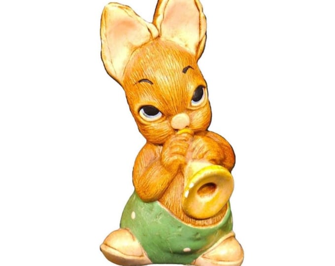 PenDelfin rabbit figurine Phumf. Hand-painted stonecraft made in England.