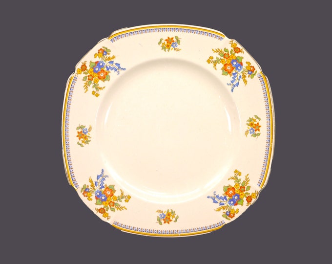 Antique John Maddock & Sons Royal Cameronian square dinner plate made in England. Sold individually.