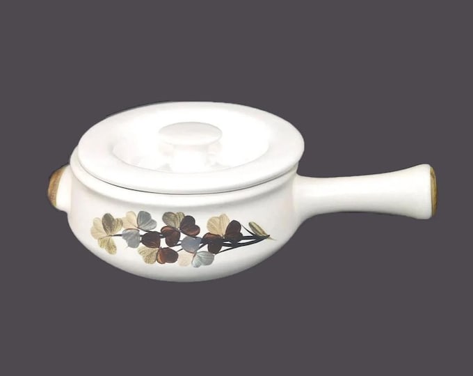 Denby Shamrock 1/2-pint individual stoneware onion soup bowl with lid made in England.