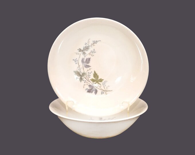 Pair of Johnson Brothers | Sovereign Potters d'Anjou coupe cereal bowls. English ironstone decorated in Canada. Flaw (see below).