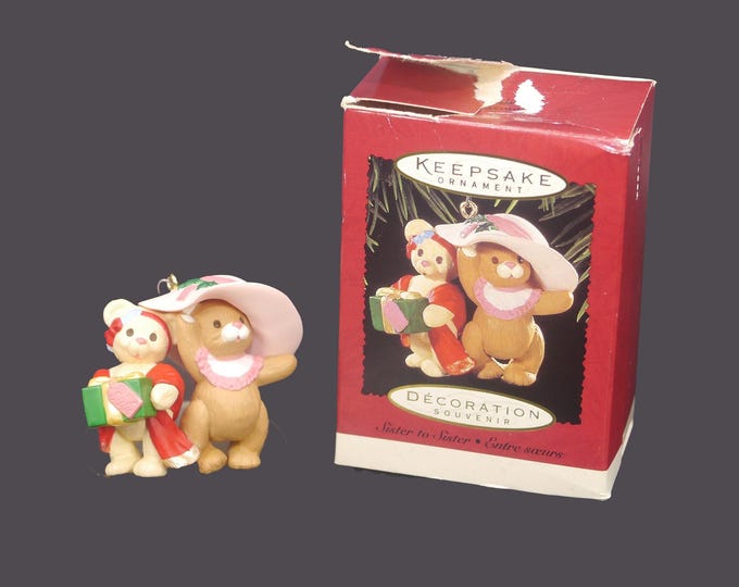 Hallmark Keepsakes Sister to Sister Christmas Tree Ornament with box. Issued in 1996.