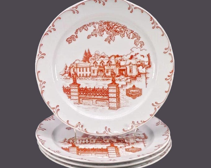 Rosenthal Devonsleigh Place large dinner plate, charger. P.A. Busat artist. Classic Rose Porcelain made Germany. Sold individually.