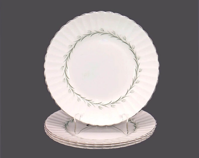 Four Susie Cooper Lady Barbara dinner plates. Bone china made in England.