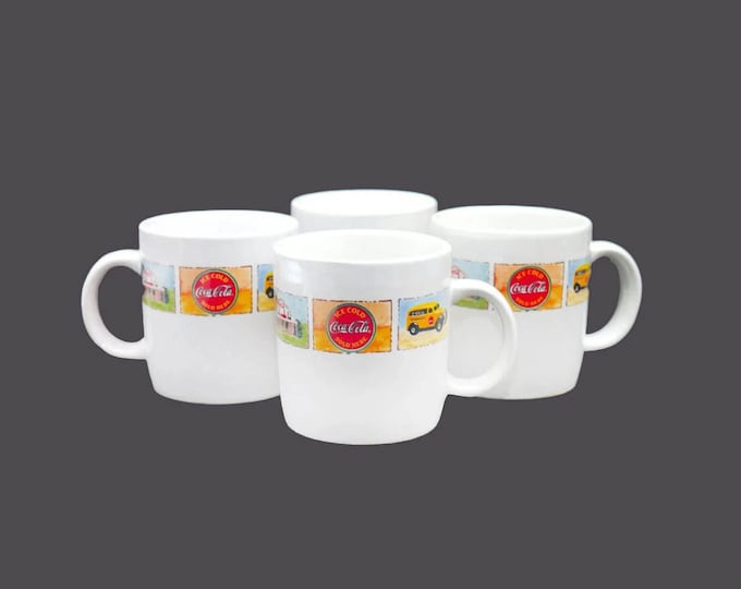 Four Gibsons Coca-Cola | Coke Good Old Days ceramic coffee or tea mugs.