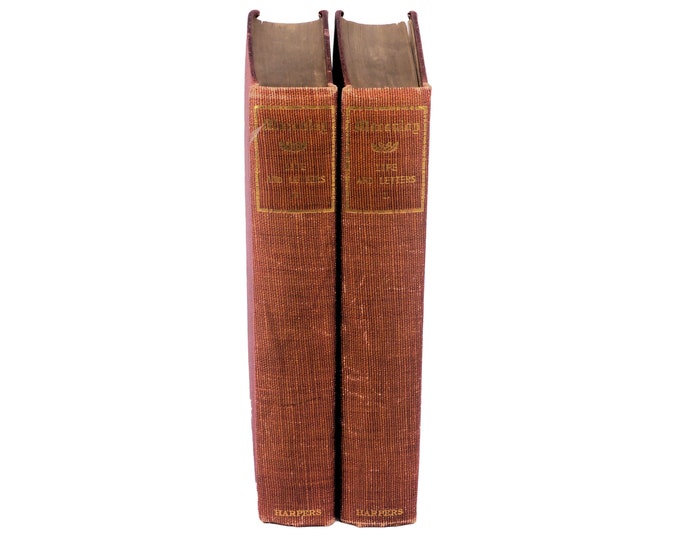 Two-volumes of antiquarian (1909) books The Life and Letters of Lord Macaulay. Baron George Otto Trevelyan. Harper Bros.