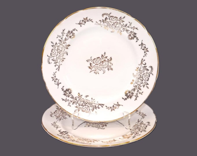 Pair of Paragon Golden Fragrance bread plates. Bone china made in England.