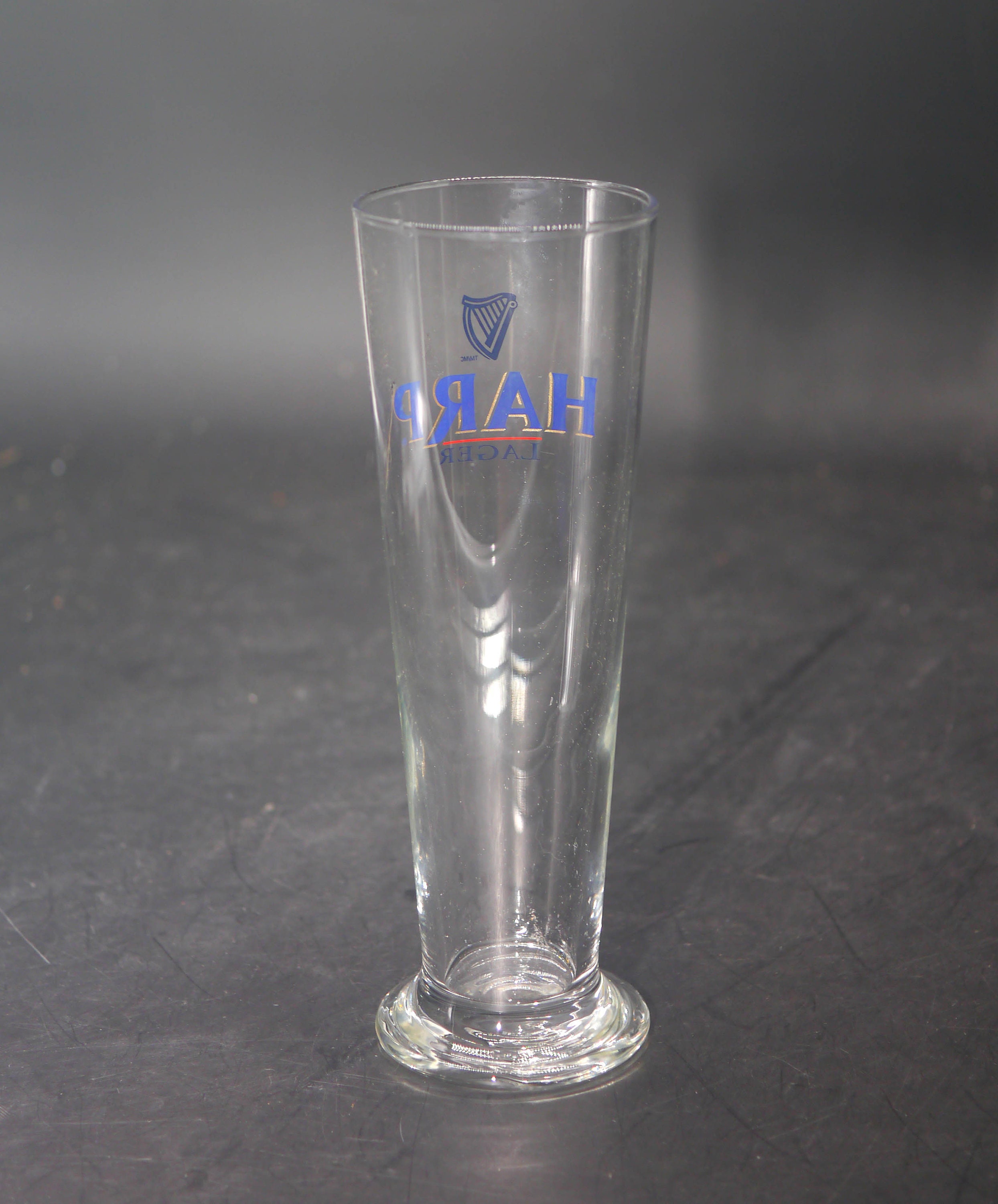 Vintage Harp Lager pilsner pint glass. Etchedglass branding. Etsy