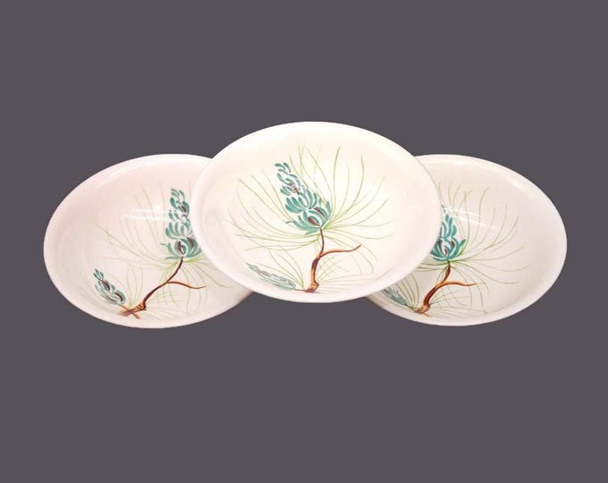 Three Adams China Pine coupe cereal bowls made in England.
