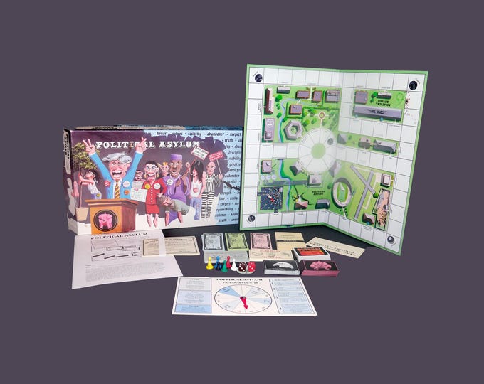 Vintage Political Asylum board game. Windbreaker Entertainment 2000. Complete