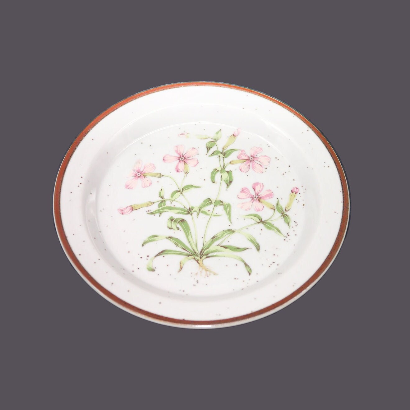 Wild Pink 201 | JAP964 Rimmed Stoneware Salad Plate Made in Wild Pink 201 | JAP964 Rimmed Stoneware Salad Plate Made in