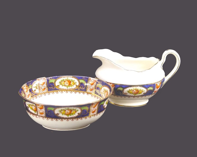 Art-deco era Bell China 1318, 1321 Imari Creamer and Sugar Bowl Set: England