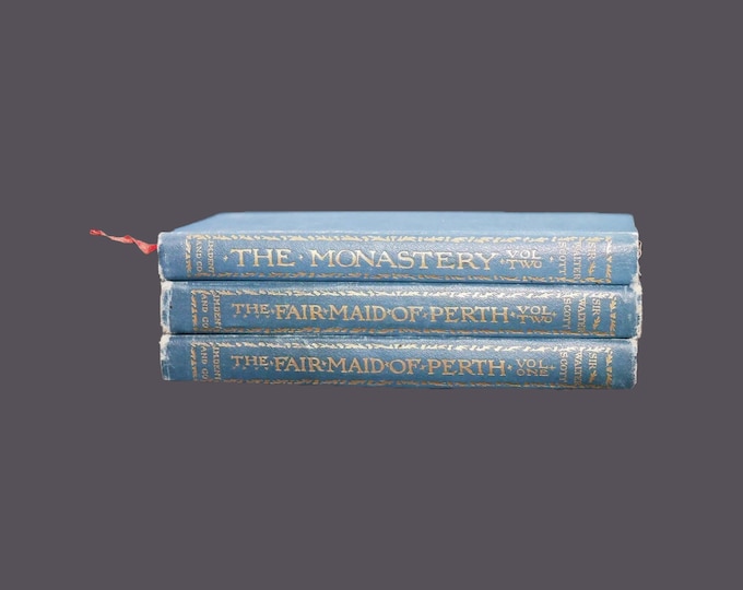 Three volumes of antiquarian (1898) pocketbooks. Waverley Novels Sir Walter Scott. Fair Maiden of Perth The Monastery. Temple Edition.