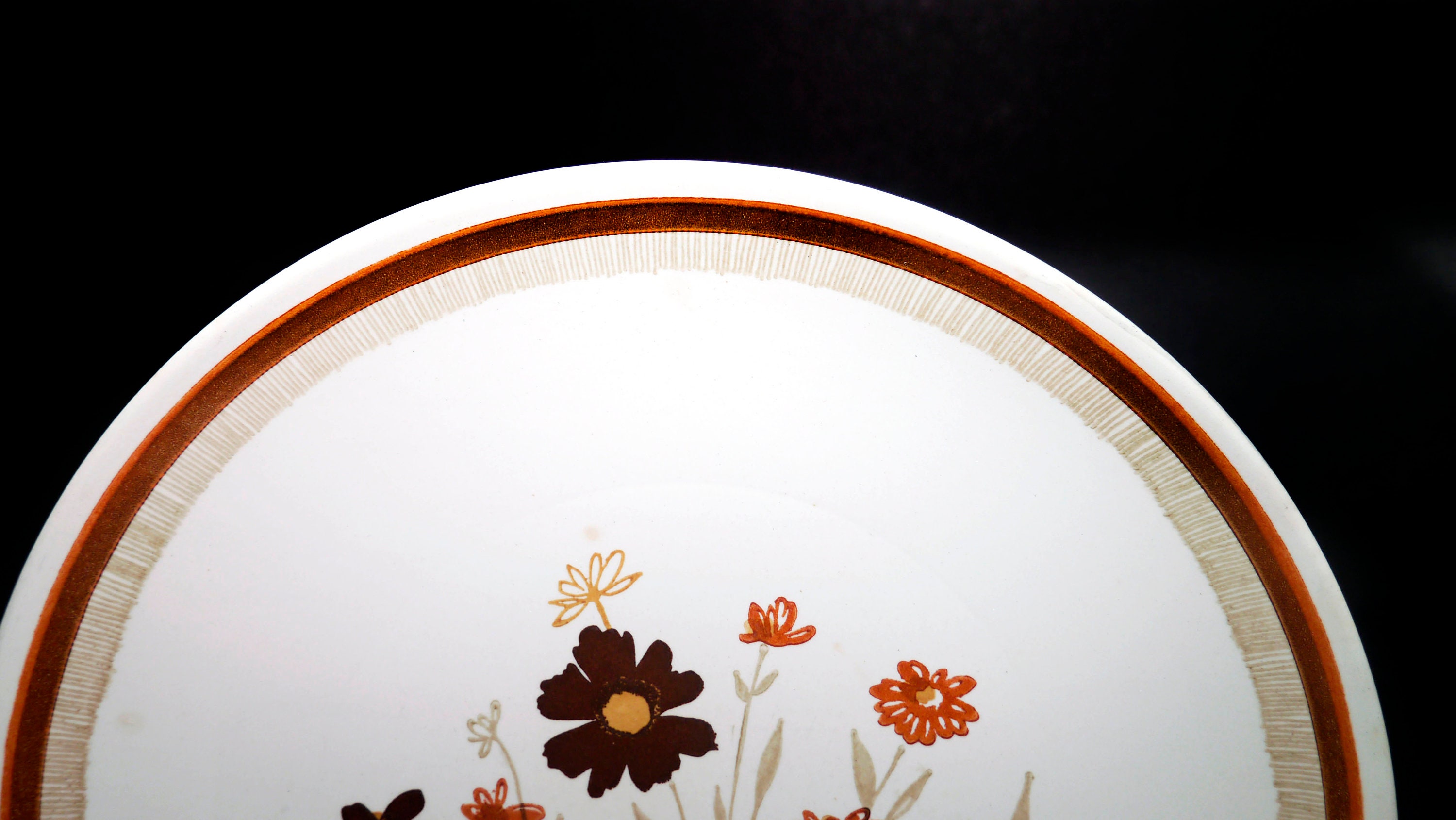Royal China Sunshine stoneware dinner plate made in USA.