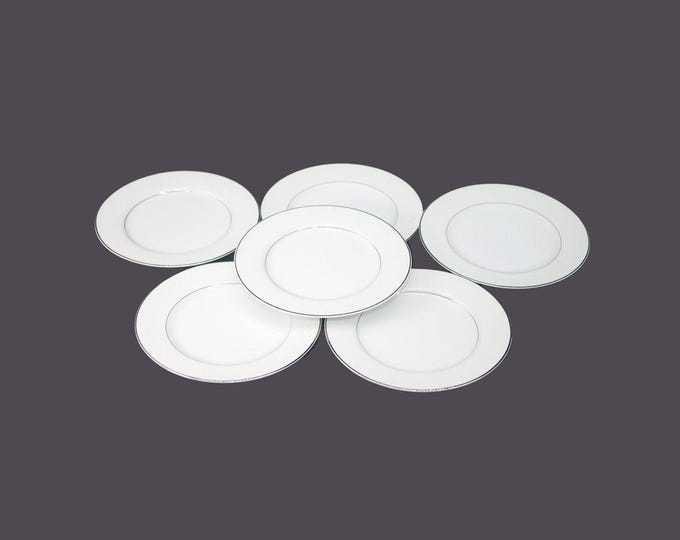 Six Wakefield White Lace 364 bread plates made in Japan by International.