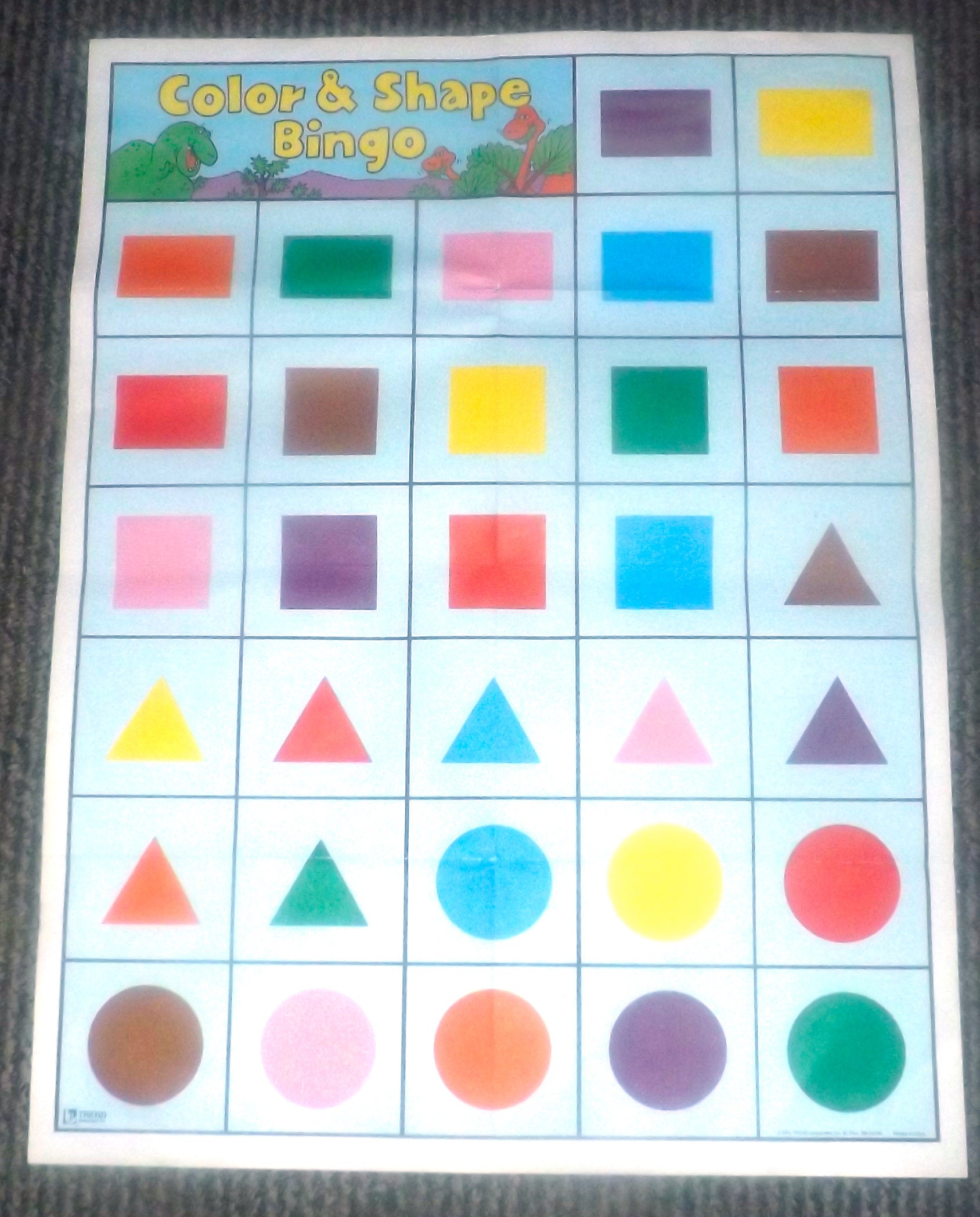 Download Vintage (1984) Color & Shape bingo board game by Trend. Made in USA. Complete. Great learning ...