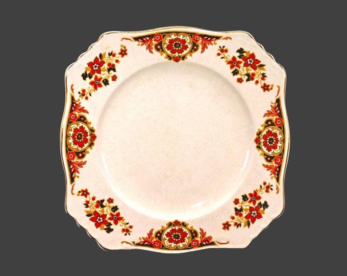 Royal Winton Grimwades 6152 square luncheon or snack plate. Royal Ivory Ware made in England. No red verge band.