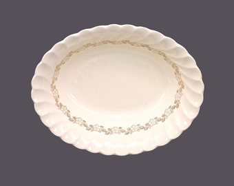 Vintage Myott Golden Wreath M124G oval serving bowl made in England.