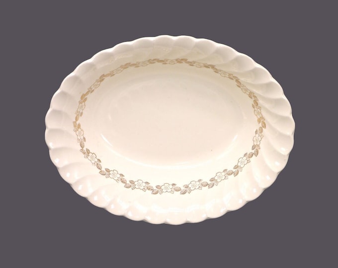 Myott Golden Wreath M124G oval serving bowl. Olde Chelsea ironstone made in England.