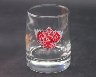 Vintage Smirnoff Vodka lo-ball glass.
