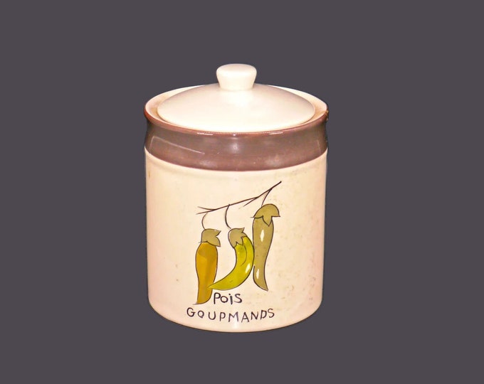 TAG vegetable series Pois Gourmands | Snow Peas canister with vacuum-sealed lid.