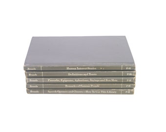 Five volumes of Jacob Braude's Complete Speaker's and Toastermaster's Library. Prentice Hall USA. Franklin Mint Canada.