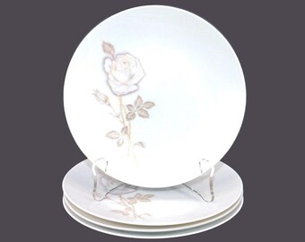Vintage Rosenthal 3432 Classic Rose Dinner Plates. Gray Rose, Tan