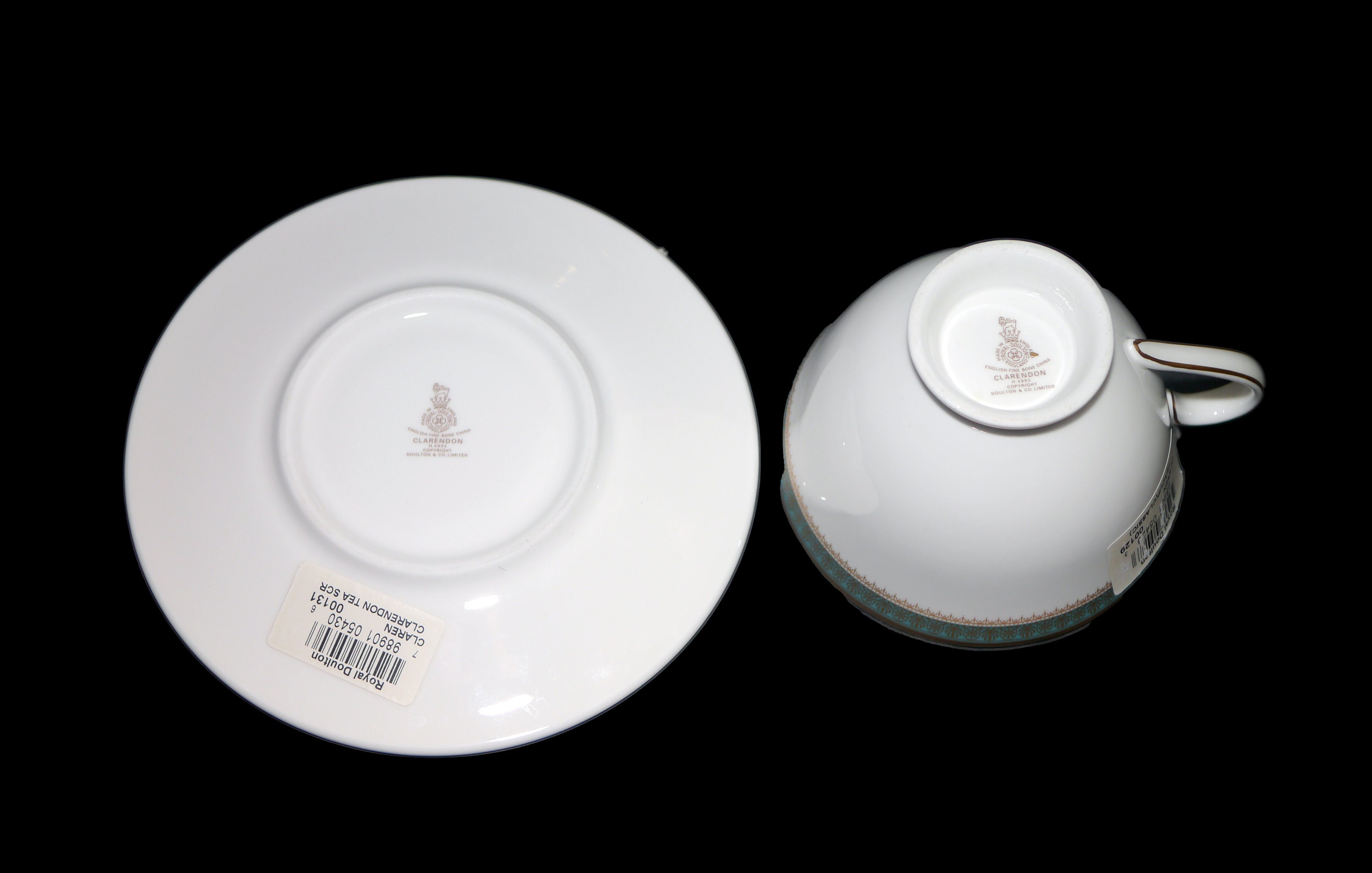 Royal Doulton Clarendon H4993 bone china cup and saucer set made in