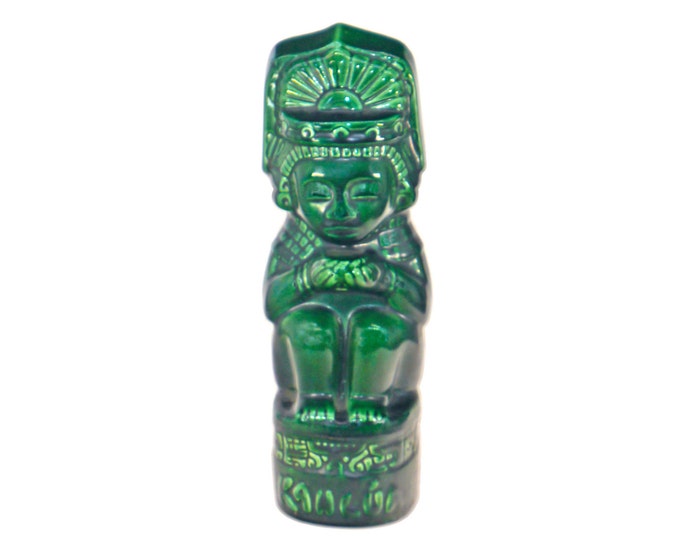 Kahlua Green Tiki Man | Mayan | Aztec decanter | bottle. Gift for him. Gift for dad.