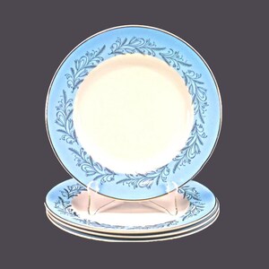assiettes vintage Washington Pottery Blue Riband fabriquées en Angleterre.
