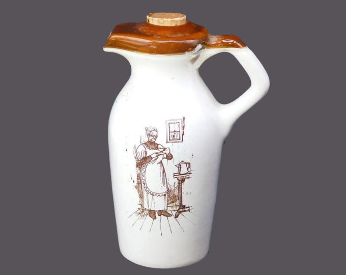 HAB Crocks | Habitant Potteries | Beauceware Quebec Canada oil or syrup crock with cork. Signed by the artist.