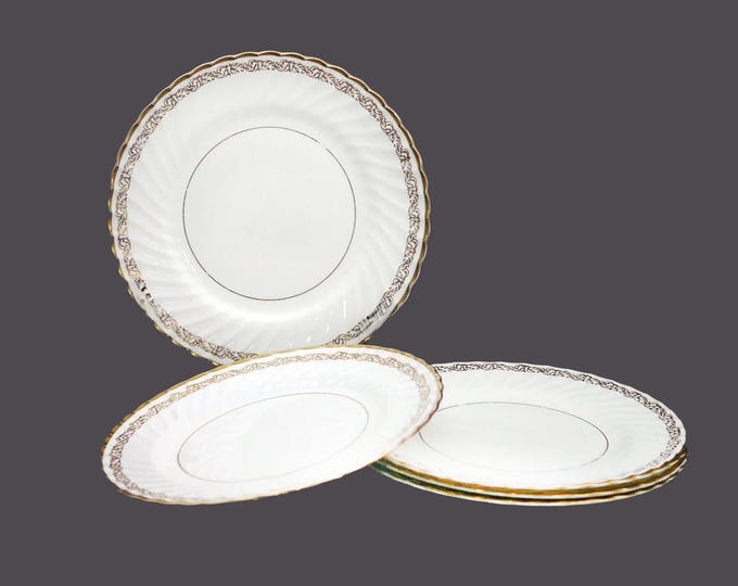 Five Foley 3146 | FOL29 bone china luncheon plates made in England. Minor flaws (see below).