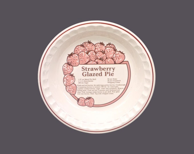 Springer stoneware Strawberry Glazed Pie recipe pie plate | pie baker. Central pie recipe, crimped edge. Made in Korea