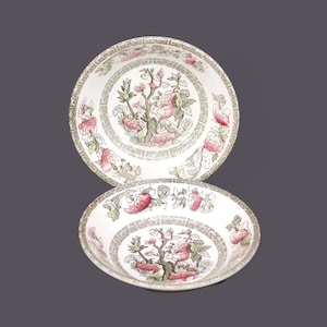 Paar Johnson Brothers Indian Tree Obstwindeln, Dessertschalen, hergestellt in England.