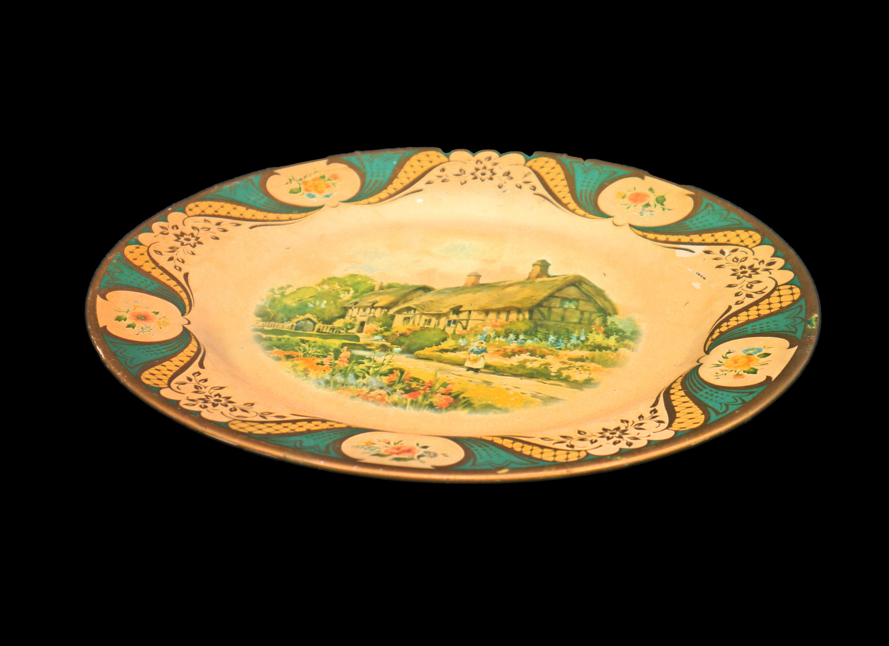Portland Ware The Metal Box Company Cottage Garden round serving tray