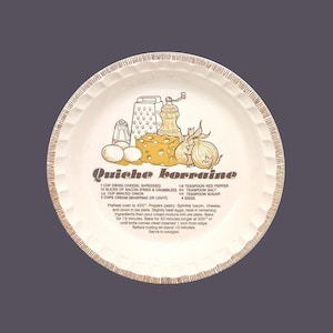 Vintage Royal China Quiche Lorraine Recept Ovenvorm - Jeannette USA