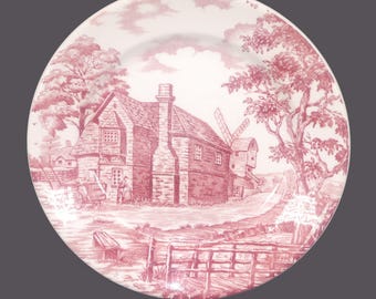 Vintage Maddock Montreal Crockery Co side plate. Red Barn Scene, England